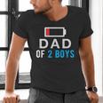 Father's Day Tee Dad Of 2 Boys Man Idea Men's V-Neck T-Shirt
