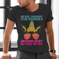 Fathers Day I Wear A Unicorn Shirt Dadacorn Men's V-Neck T-Shirt