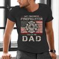 My Favorite Firefighter Calls Me Dad Fireman Father Saying Men's V-Neck T-Shirt