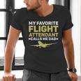 My Favorite Flight Attendant Calls Me Dad Flight Attendant Men's V-Neck T-Shirt