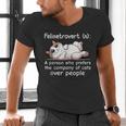 Felinetrovert Definition Cat Lover Introvert Humor Cats Men's V-Neck T-Shirt