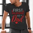 My First Valentine As Dad 2025 For a Proud New Father Men's V-Neck T-Shirt