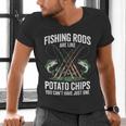 Fishing Rods Are Like Potato Chips Dad Fisherman Men's V-Neck T-Shirt
