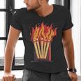 Flames And Lighter Costume For Matchbook Lovers Men's V-Neck T-Shirt Flames And Lighter Costume For Matchbook Lovers Men's V-Neck T-Shirt