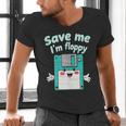 Floppy Disk Retro Tech Nostalgia Old School Computing Humor Men's V-Neck T-Shirt