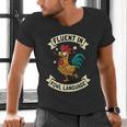 Fluent In Fowl Language Chicken Rooster Mom Dad Farm Men's V-Neck T-Shirt