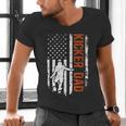Football Kicker Dad Of A Football Kicker Father US Flag Men's V-Neck T-Shirt