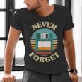 Never Forget Retro Diskette Nostalgia Vintage Men's V-Neck T-Shirt