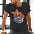 Fox Reading Book Pajama Sleep Men's V-Neck T-Shirt