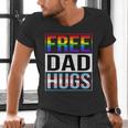 Free Dad Hugs LGBT Gay Pride Month Transgender Rainbow Flag Men's V-Neck T-Shirt