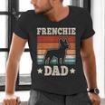 Frenchie Dad Retro French Bulldog Lover Daddy Men Men's V-Neck T-Shirt Frenchie Dad Retro French Bulldog Lover Daddy Men Men's V-Neck T-Shirt
