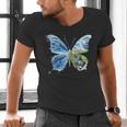 Frutiger Aero Aesthetic Butterfly Computer Fishes Scenery Men's V-Neck T-Shirt