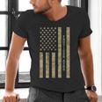 Frutiger Aero Aesthetic Retro Tech Desert Camo Distressed Men's V-Neck T-Shirt