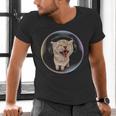 Frutiger Aero Cat Wearing Headphones Bubble 2000s Gen-Z Meme Men's V-Neck T-Shirt