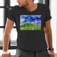 Frutiger Aero Dolphin Meadow Aesthetic Y2k 2000s Ironic Men's V-Neck T-Shirt Frutiger Aero Dolphin Meadow Aesthetic Y2k 2000s Ironic Men's V-Neck T-Shirt