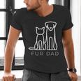 Fur Dad Pet Lover Cat Dog Dad Husband Fathers Day Wife Men's V-Neck T-Shirt