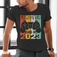 GAME OVER Class Of 2023 Video Games Vintage Graduation Gamer Men's V-Neck T-Shirt