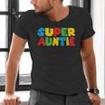 Gamer Aunt Super Auntie Gaming Matching Dad & Mom Kids Men's V-Neck T-Shirt