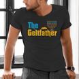 Gelt Father Hanukkah Menorah Jewish Dad Pajamas Men's V-Neck T-Shirt