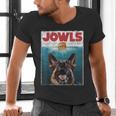 German Shepherd Jowls Hamburger GSG Dog Mom Dog Dad Men's V-Neck T-Shirt