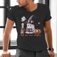 Ghost Reading Book Coquette Bow Halloween Girl Toddler Kid Men's V-Neck T-Shirt