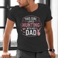 This Girl Loves Hunting With Her Dad Pink Deer Hunter Men's V-Neck T-Shirt This Girl Loves Hunting With Her Dad Pink Deer Hunter Men's V-Neck T-Shirt
