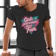 Girls Just Wanna Have Fun Retro 80s Nostalgia Night Out Men's V-Neck T-Shirt