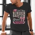 Girls Little Miss Kindergarten Grad 2025 Coquette Graduation Men's V-Neck T-Shirt