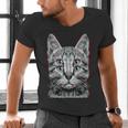 Glitch Weird Cat Kitten Optical Illusion Cat Mom Dad Men's V-Neck T-Shirt