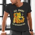 Go Away I'm Introverting Cat Coffee Headphones Men's V-Neck T-Shirt Go Away I'm Introverting Cat Coffee Headphones Men's V-Neck T-Shirt