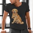 Golden Retriever I Love Dad Dog Dad Father's Day Men's V-Neck T-Shirt Golden Retriever I Love Dad Dog Dad Father's Day Men's V-Neck T-Shirt