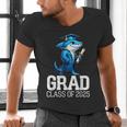 Grad Class Of 2025 Boys Shark Graduation Graduated Men's V-Neck T-Shirt