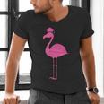 Graduate Cute Pink Flamingo Graduation Men's V-Neck T-Shirt