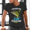 I Graduated Can I Go Fishing Now 2025 Graduation Fisher Men's V-Neck T-Shirt