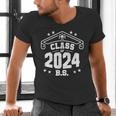 Graduation BS Class Of 2024 Grad Congratulations Graduate Men's V-Neck T-Shirt