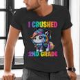 Graduation I Crushed 2nd Grade Unicorn Girls Grad Magical Men's V-Neck T-Shirt