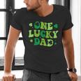 Groovy St Patrick's Day Apparel One Lucky Dad Shirt Small Modern Groovy St Patrick's Day Shirt Men's V-Neck T-Shirt Groovy St Patrick's Day Apparel One Lucky Dad Shirt Small Modern Groovy St Patrick's Day Shirt Men's V-Neck T-Shirt