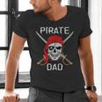 Halloween Pirate Skull Apparel Pirate Dad V-Neck Short Sleeve Cotton 100 T-Shirt Small Men's V-Neck T-Shirt