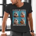 Hedgehog Love Reading And Hedgehogs Child Book Lover Men's V-Neck T-Shirt