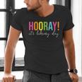 Hooray It's Library Day Teacher Reader Books Back To School Men's V-Neck T-Shirt