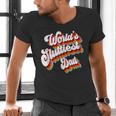 Humor Sarcastic Father's Day Adult Jokes World's Sluttiest Dad Small Men's V-Neck T-Shirt