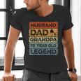 Husband Dad Grandpa 70 Year Old Legend 70th Birthday Vintage Men's V-Neck T-Shirt
