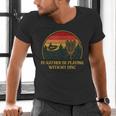 Id Rather Be Playing With My Disc Introvert Disc Golf Men's V-Neck T-Shirt
