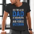 I’m A Dad Grandpa Air Force Veteran Distressed Men's V-Neck T-Shirt