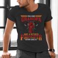 I'm Dad Grandpa Retired Firefighter Nothing Scares Me Men's V-Neck T-Shirt