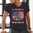 I'm A Dad Grandpa And Veteran Papa Grandpa Fathers Day Men Men's V-Neck T-Shirt