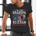 I'm A Dad Grandpa And Veteran Retro Papa Grandpa Men's V-Neck T-Shirt
