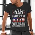 I'm A Dad Pawpaw And A Veteran Shirt Men Grandpa Fathers Day Men's V-Neck T-Shirt