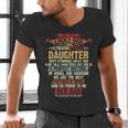 I'm A Lucky Dad I Have A Awesome Daughter She's Stubborn Men's V-Neck T-Shirt