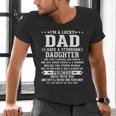 I'm A Lucky Dad I Have A Stubborn Daughter Fathers Men's V-Neck T-Shirt